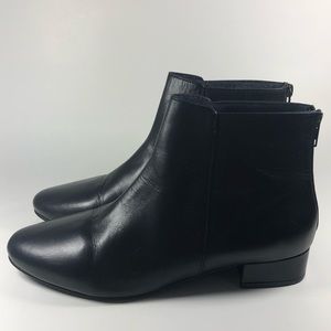 New Seychelles Black Leather Back Zip Ankle Bootie